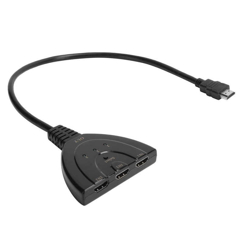 3 in 1 Out Splitter 3 input 1 Output HD Multimedia Interface Converter 4K Switch Hub Box Splitter with Cable 3 In 1 Converter