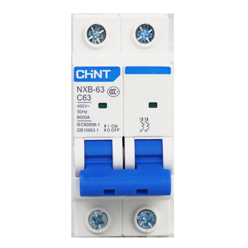 Chint mini air circuit breaker 1P 2P 3P 4P NXB-63 MCB circiut breaker for home light control system solar Pv Distribution cabnit