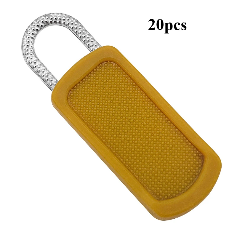 5/10/20pcs Universal Zipper Pull Replacement Kit Removable Detachable Zipper Puller for Luggage Purse Bags Clothes Zipper Slider: Yellow