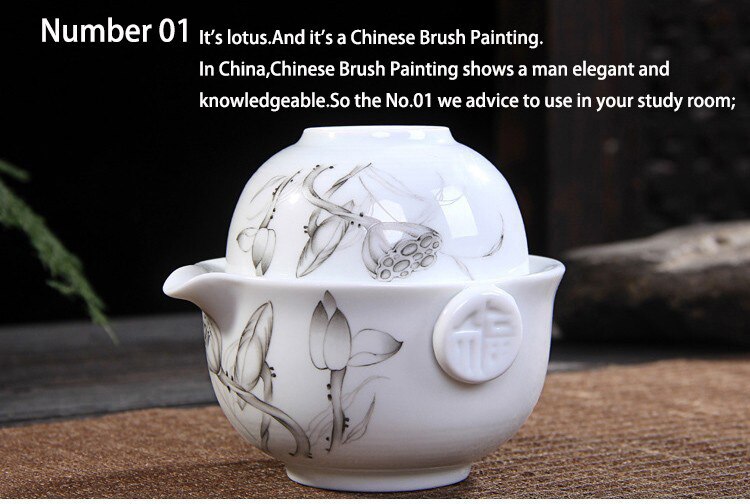 Ceramics Tea set Include 1 Pot 1 Cup, gaiwan,Beautiful and easy teapot kettle,kung fu teaset