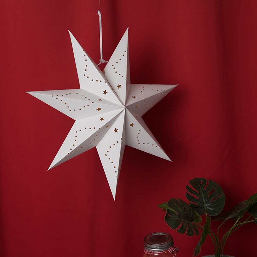 FAROL DE PAPEL hueco, estrellas en forma de pantalla, decoración de Festival para , cumpleaños, ventana, pantalla de lámpara de estrella de papel