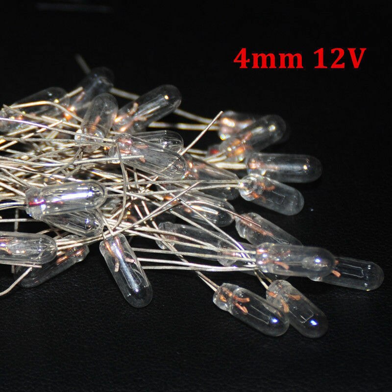 20pcs Miniature 4mm 12V Lamp Bulb Bombilla Incandescent Edison Antique 4mm Light