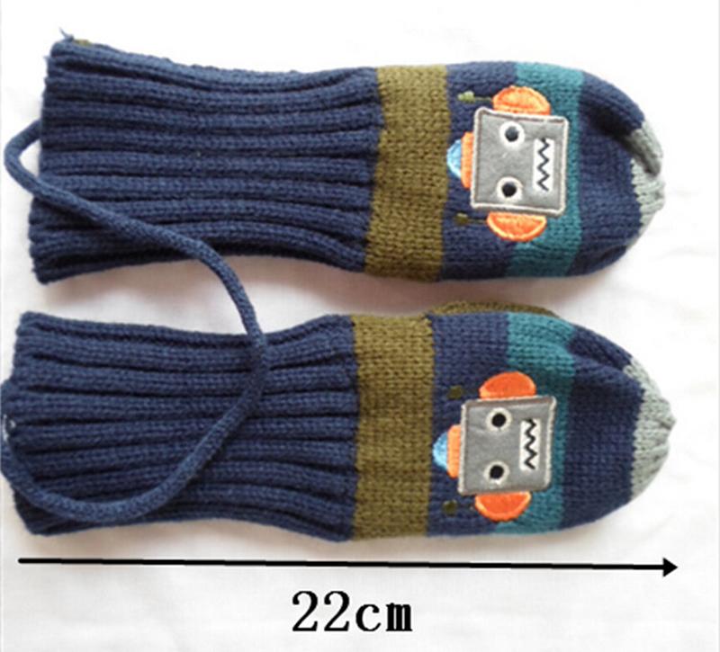 1 paire coréen Robot garçons filles hiver tricoté mitaine doigt bébé gants noël enfants enfants en bas âge