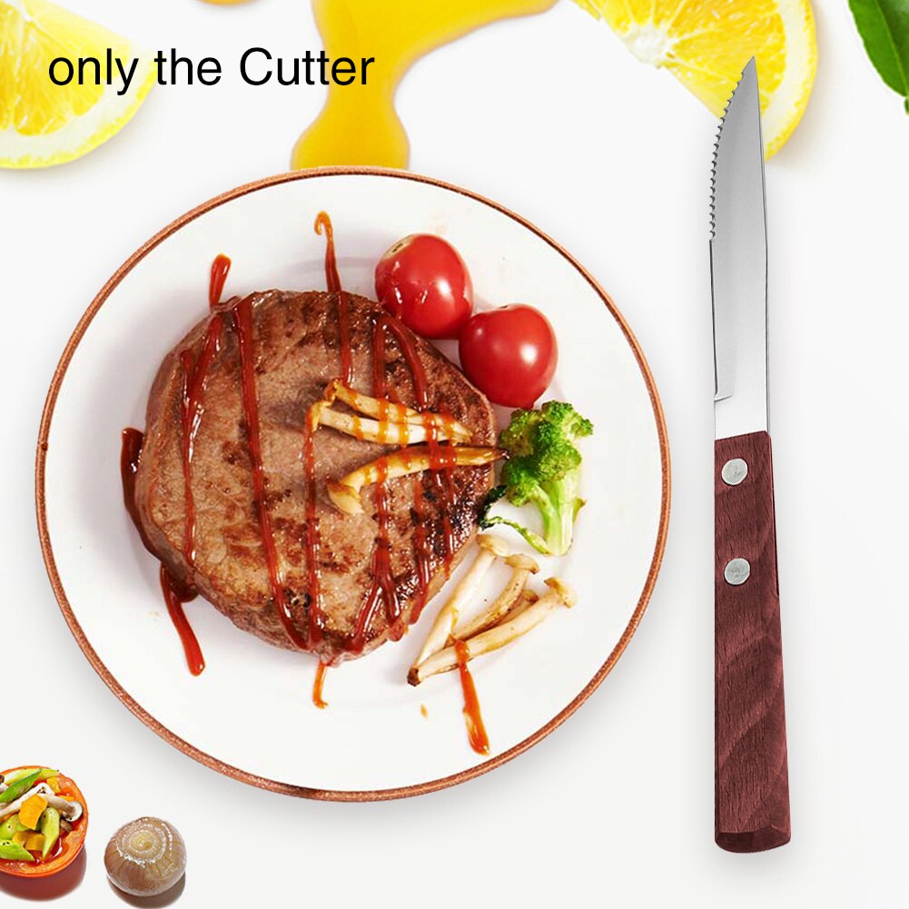 Hem kök middag trähandtag daglig camping restaurang biff kutter bar fest grill servis western rostfritt stål
