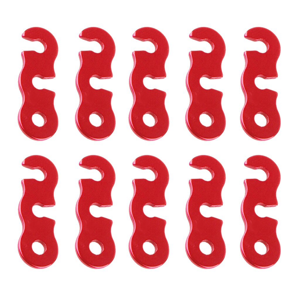 10x Rood Aluminium Tent Luifel Koord Touw Sluiting Guy Lijn Lopers Spanners