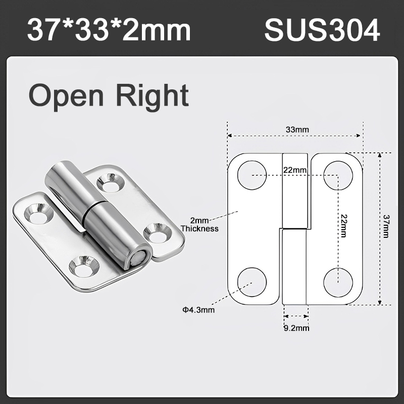 Bisagra desmontable de acero inoxidable 304, bisagra de puerta extraíble para armario, herrajes para muebles: Negro
