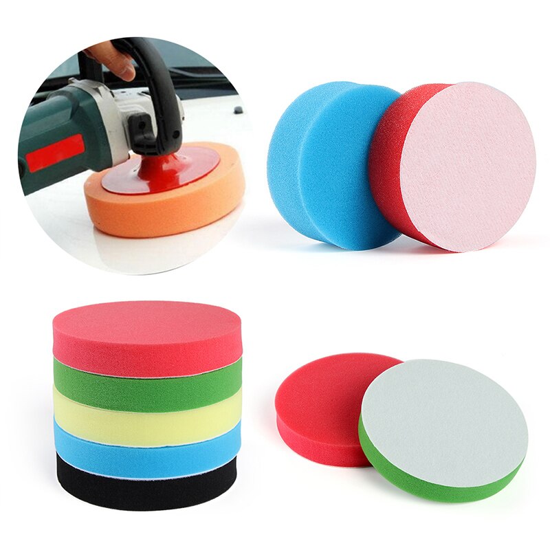 5 uds, esponja de pulido para coche, almohadilla pulidora para coche, almohadillas de espuma para pulir, Kit de pulir, juego de pulidores para carrocería de coche, Juego de 3/4/5/6/7 pulgadas