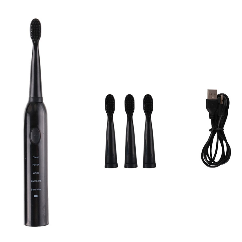 Powerful Sonic Ultrasonic Electric Toothbrush Usb Charging Rechargeable Toothbrush Washable Electronic Whitening Toothbrush 3C: Wine Red