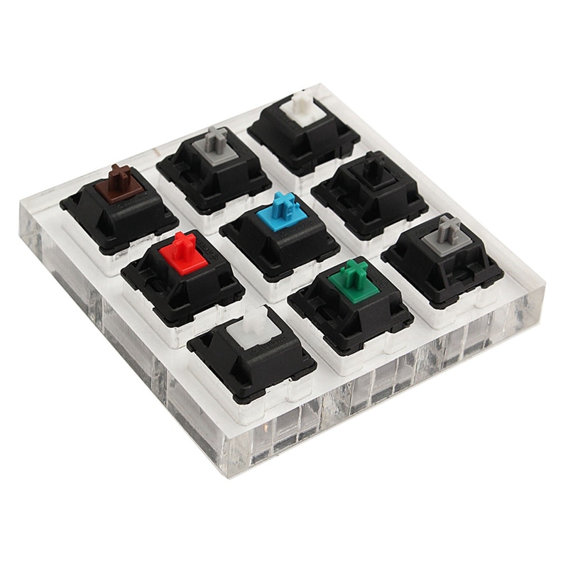 9 Cherry MX Switches Keyboard Tester Kit Clear Keycaps Sampler PCB Mechanical Keyboard Translucent Keycaps Testing Tool