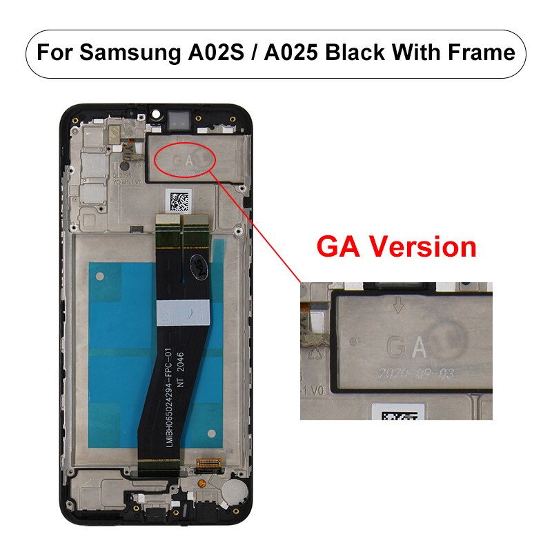 6.5" Original For Samsung Galaxy A02S Display SM-A025F/DS LCD Touch Screen Digitizer Display For Samsung A02S LCD SM-A025M/DS: With GA FRAME