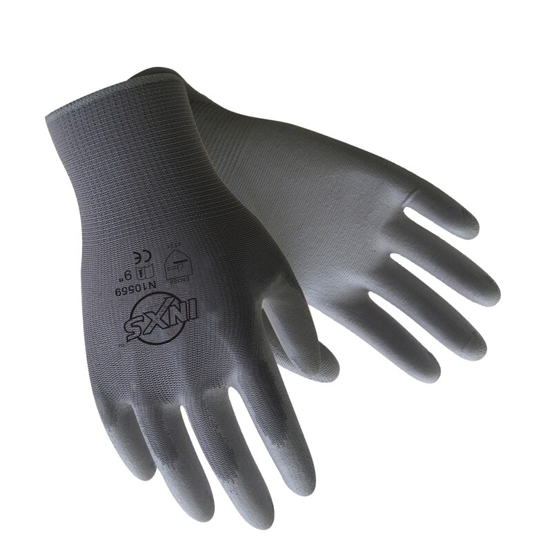 INXS 12 paires Polyester Nylon PU revêtement sécurité travail gants pour constructeurs pêche jardin travail anti-dérapant gants de: N10559 / M