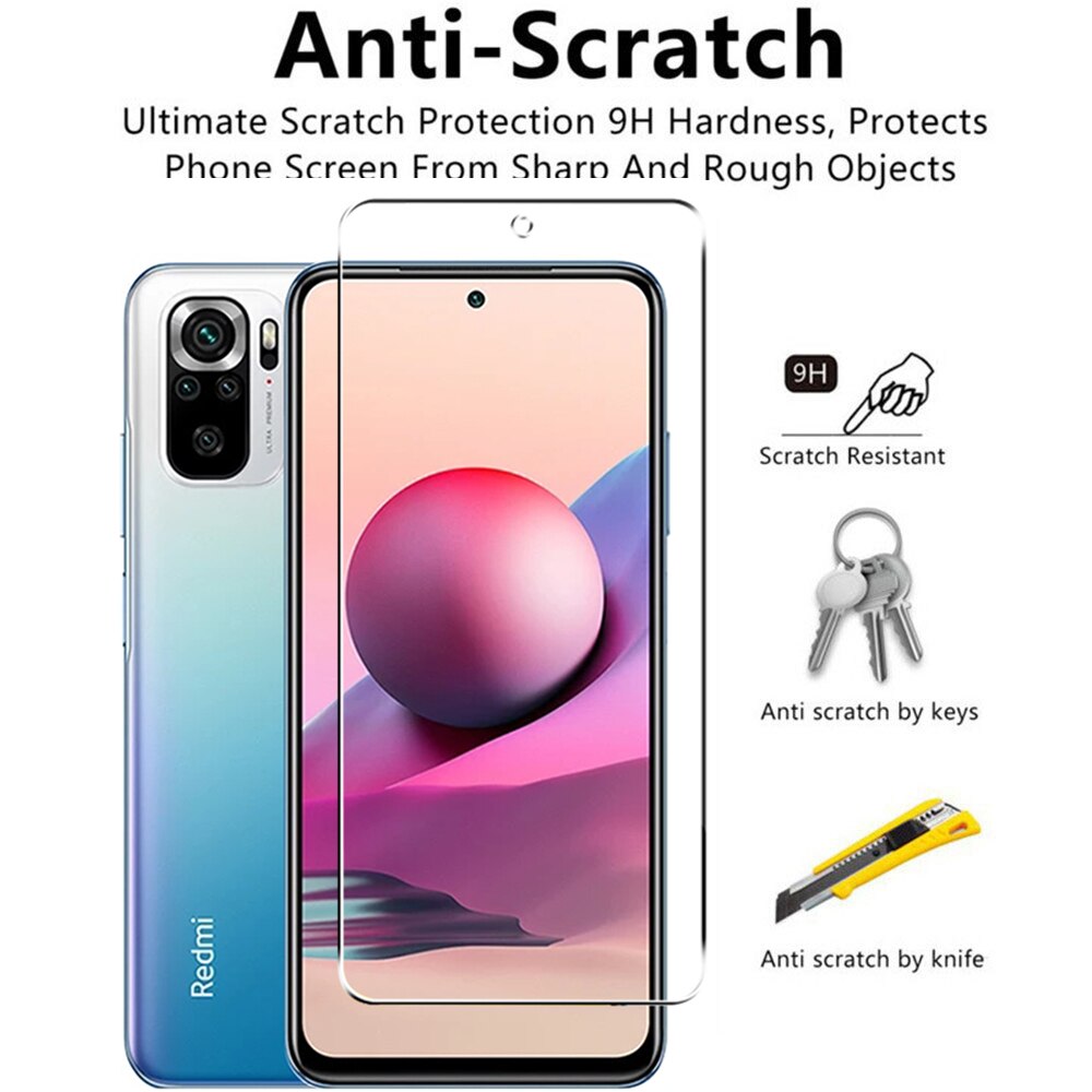 4in1 Tempered Glass For Xiaomi Redmi note 10 10S Global Screen Protector Camera Lens Protective Film For Redmi note 10 Pro glass