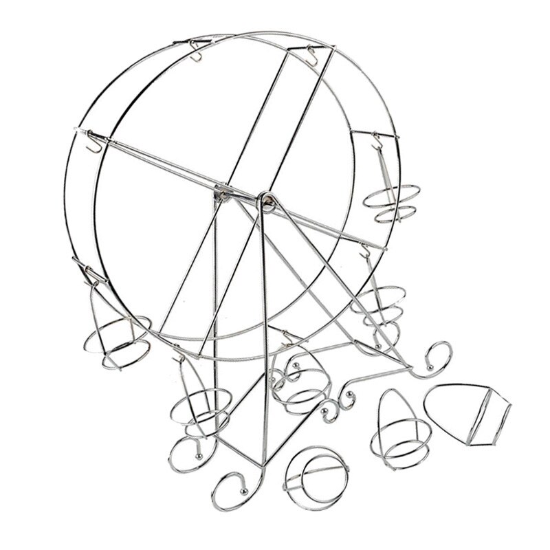 Rotating Ferris Wheel Dessert Server 8 Cupcakes Serving Tray Carnival Circus Themed Stainless Steel Cake Holder Stand