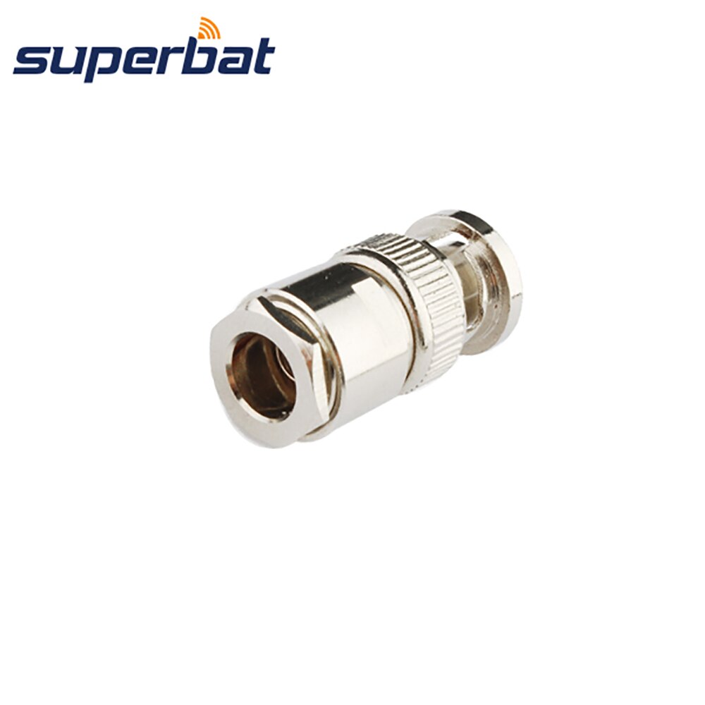 Superbat 50 ohm BNC Clamp Male RF Coaxial Connector for LMR/KSR300 50-5 Cable Straight