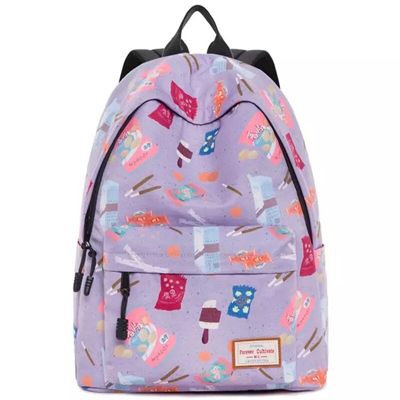 Forever Cultivate Backpack Women Canvas School Bag Girl Large Capacity College Student Bookbag 14'' Laptop Backpack: Default Title