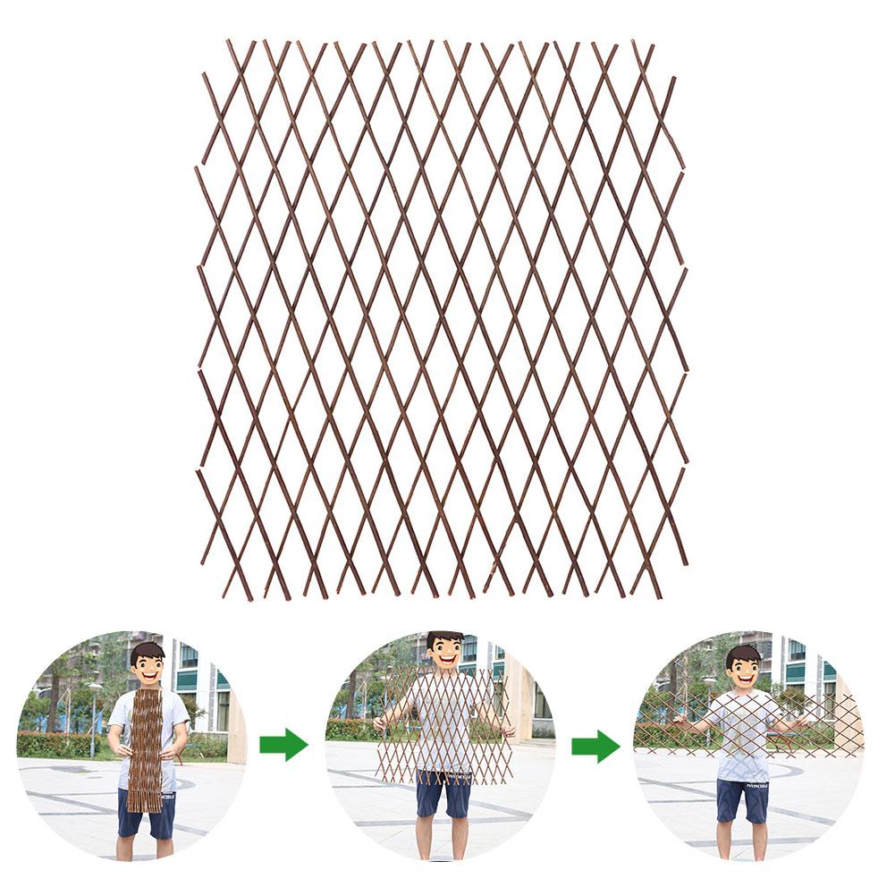 Retractable Artificial Garden Fence Wood Vines Climbing Frame Gardening Plant Fence Vegetable Plant Decor Greenery Walls