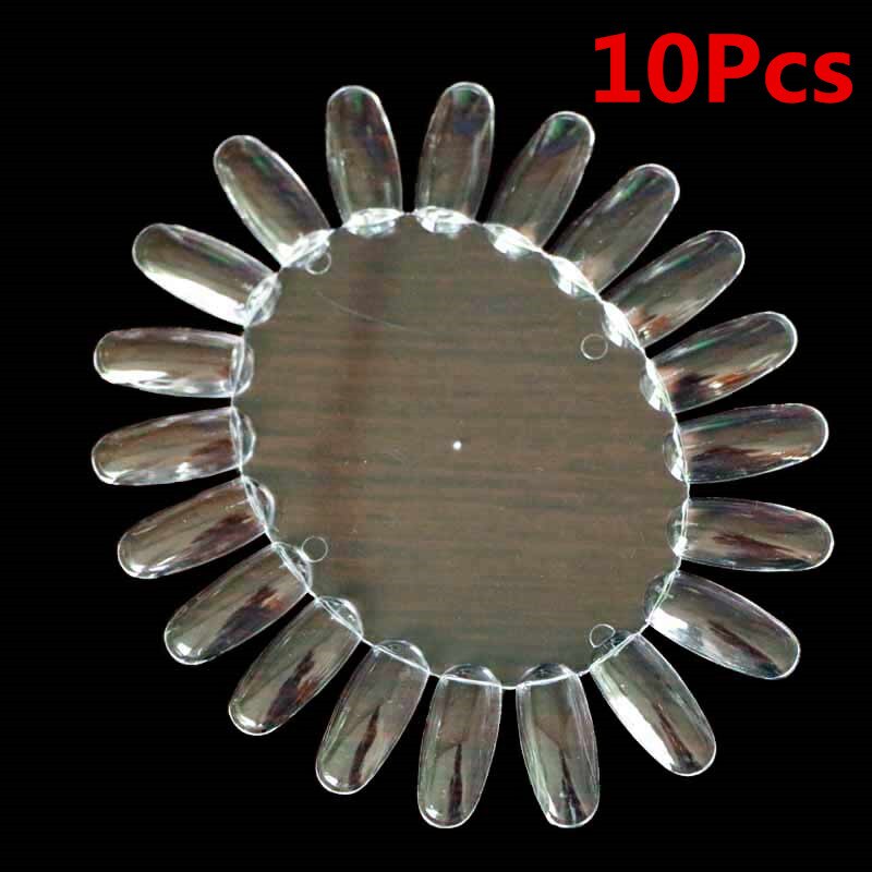 10/50/500Pcs Valse Nep Nagels Tips Manicure Kunstnagels Uv Gel Polish Nail Art Practice Display praktijk Gereedschappen Kaart: Style 2 Transparent