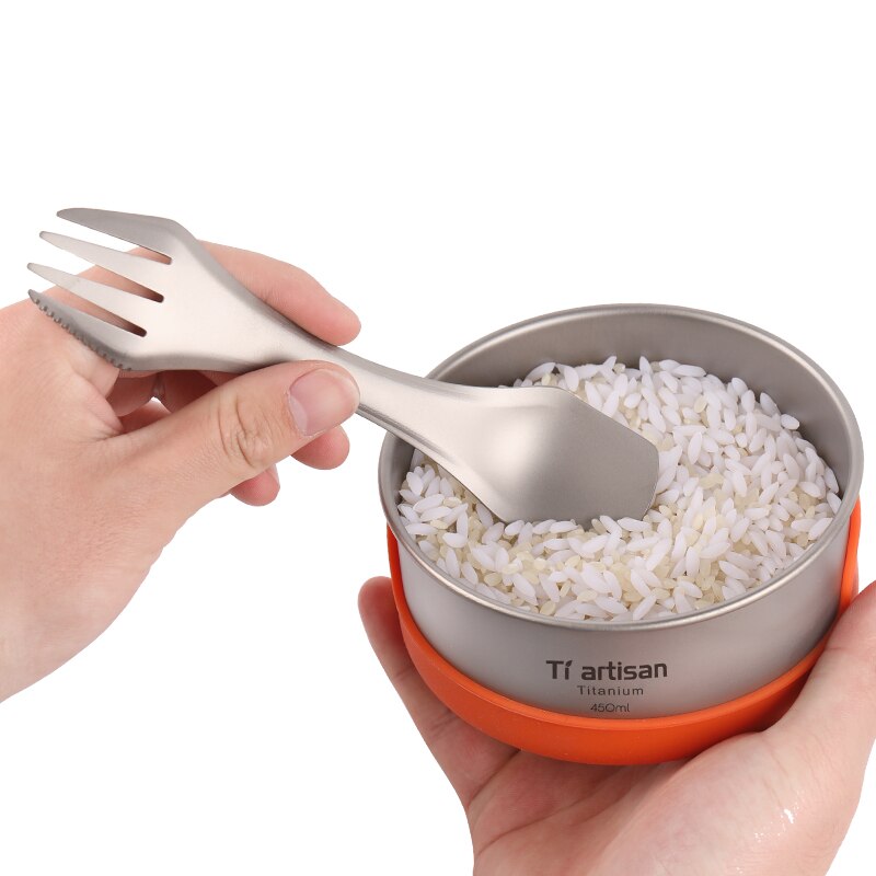 Tiartisan Pure titanium Bowl Camping Bowl Pan Pot Tableware Cookware 400ml or 450ml