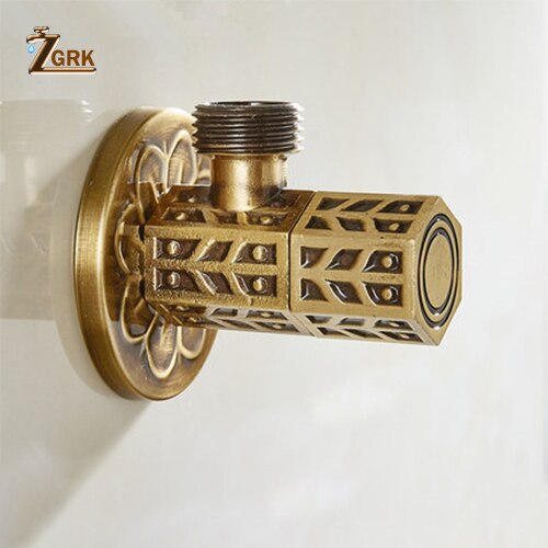 ZGRK Brass Angle Valve Water Control Valve Antique Water Tap Shower Diverter Valve Bathroom Water Fill Valve: SJF03