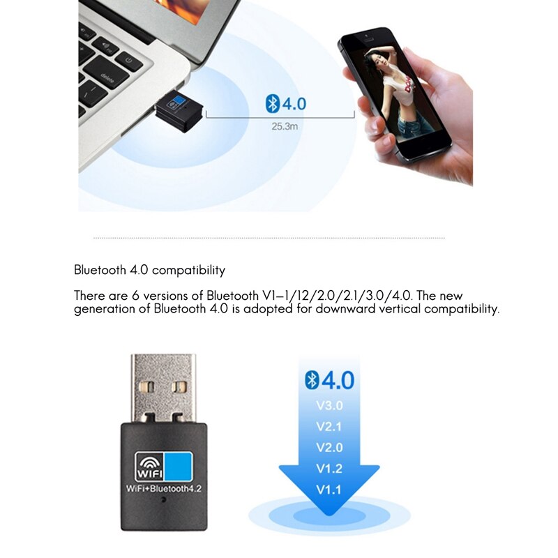 Wireless Network Card Wifi/Bluetooth Combo 150M Wifi Receiving Transmitter 4.2 Bluetooth Transmitter