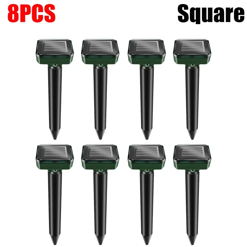 12PCS Solar Powered Pest Repeller Ultrasonic Mole Repellent Gopher Vole Snake Rodent Chaser For Lawn Garden Pest Control: Red