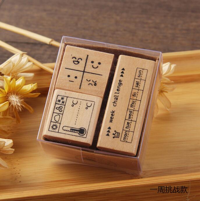 Vintage weather week challenge label stamp DIY wooden rubber stamps for scrapbooking stationery scrapbooking standard stamp: C