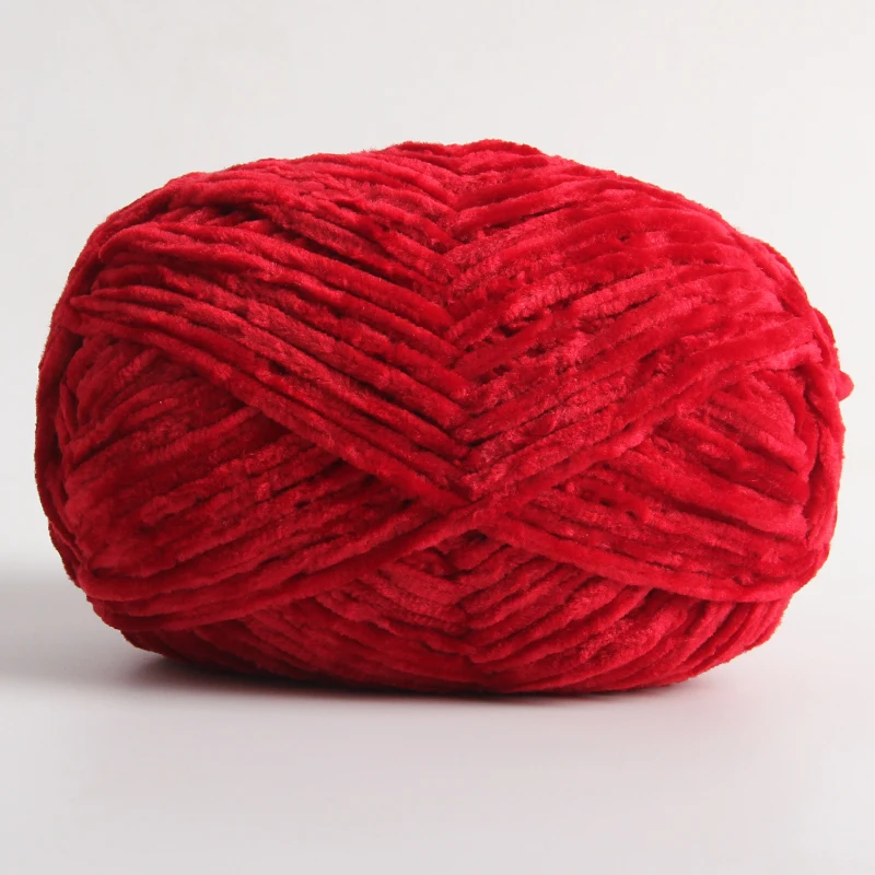 100g / 1 Stück Count Chenille Samt Wolle Dickes warmes Garn Manuell DIY Häkelgarn Strickwolle Baby Nutzwolle Serie Häkeln Par: Lila