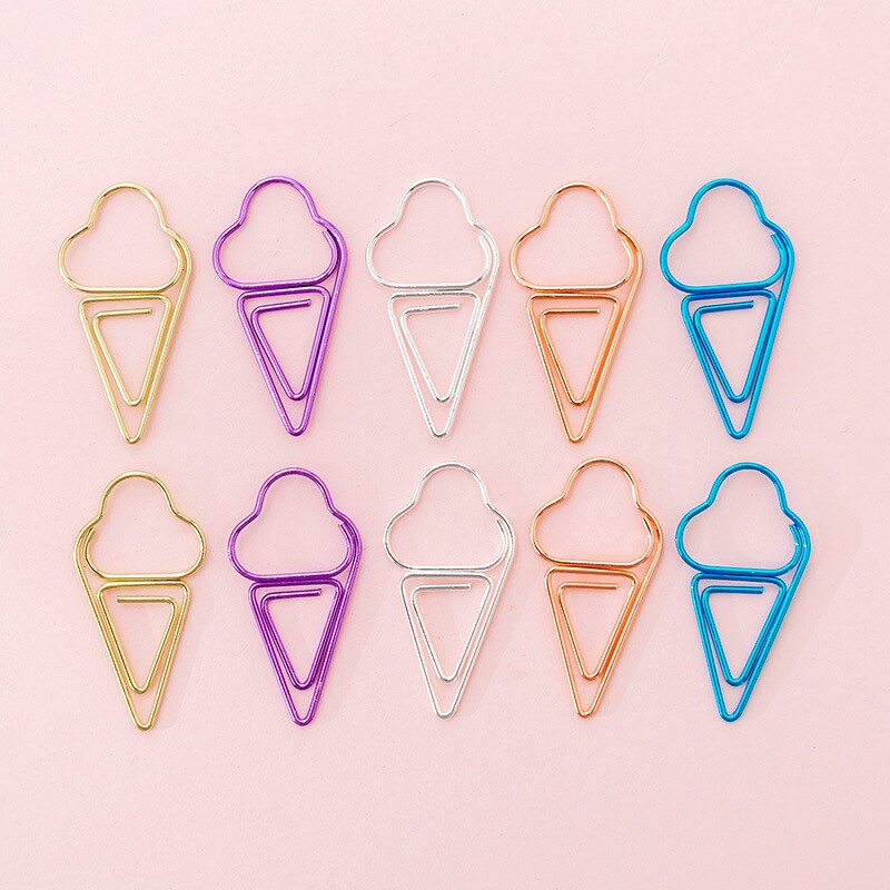 10Pcs Hollow Envelope Diamond Shape Paper Clips Set Cute Stationery Metal Clear Binder Clips Photo Tickets Notes Letter: 8