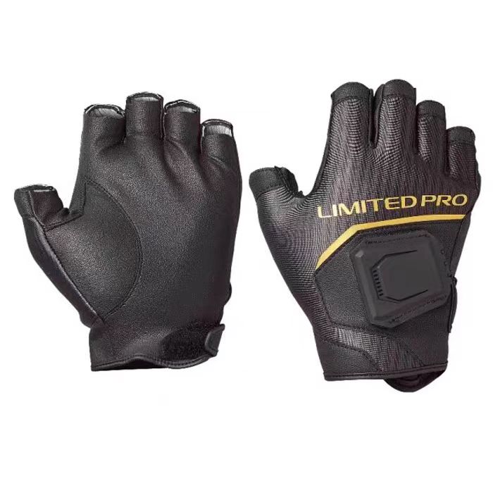 Fireblood fiskehandskar för män stenfiske halvfinger trefingers pu-läder lätta halkfria handskar gl -110v: M / Röd