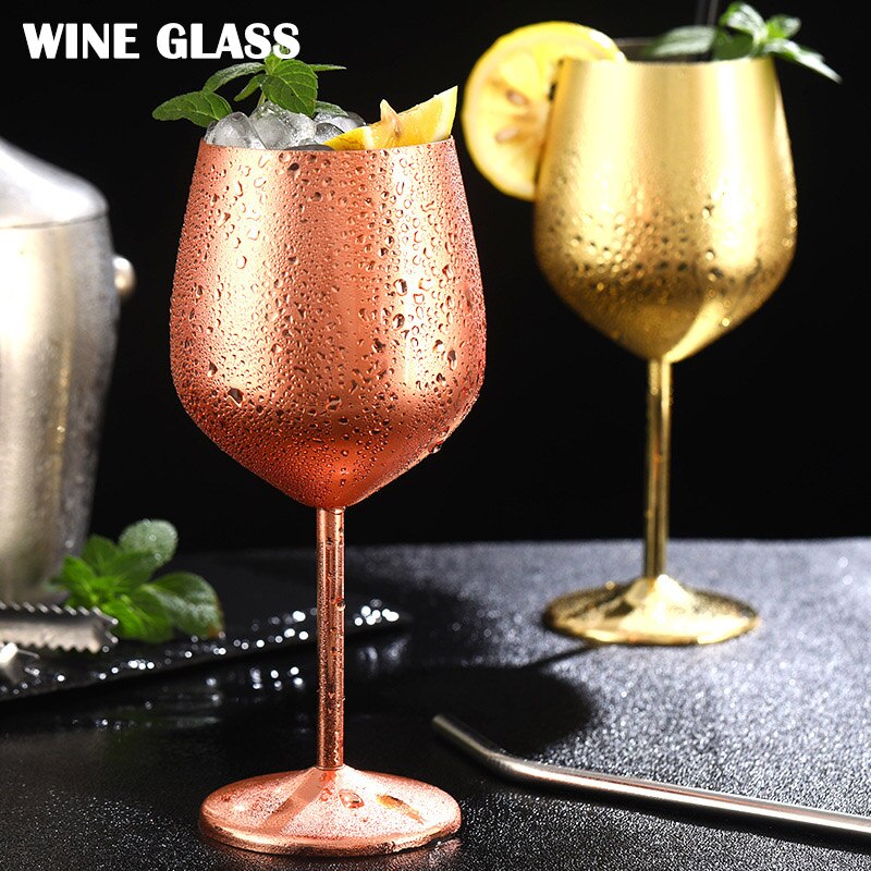 Rustfrit stål bæger rødvin glas-resistent tromle type kobberbelagt vin glas vin fest bar tilbehør