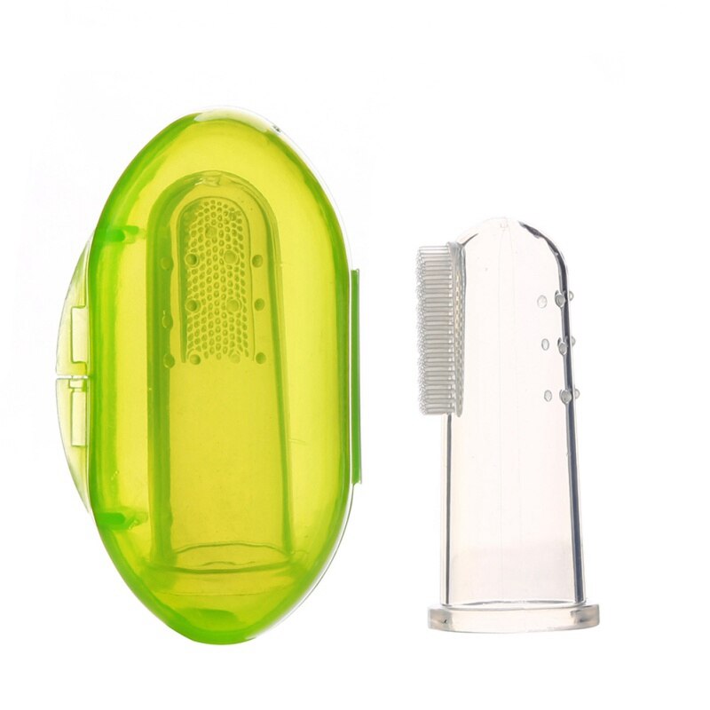 Baby Tandenborstel Zuigeling Zachte Siliconen Vinger Tandenborstel Bijtring Cleaning Gum Massager Brush