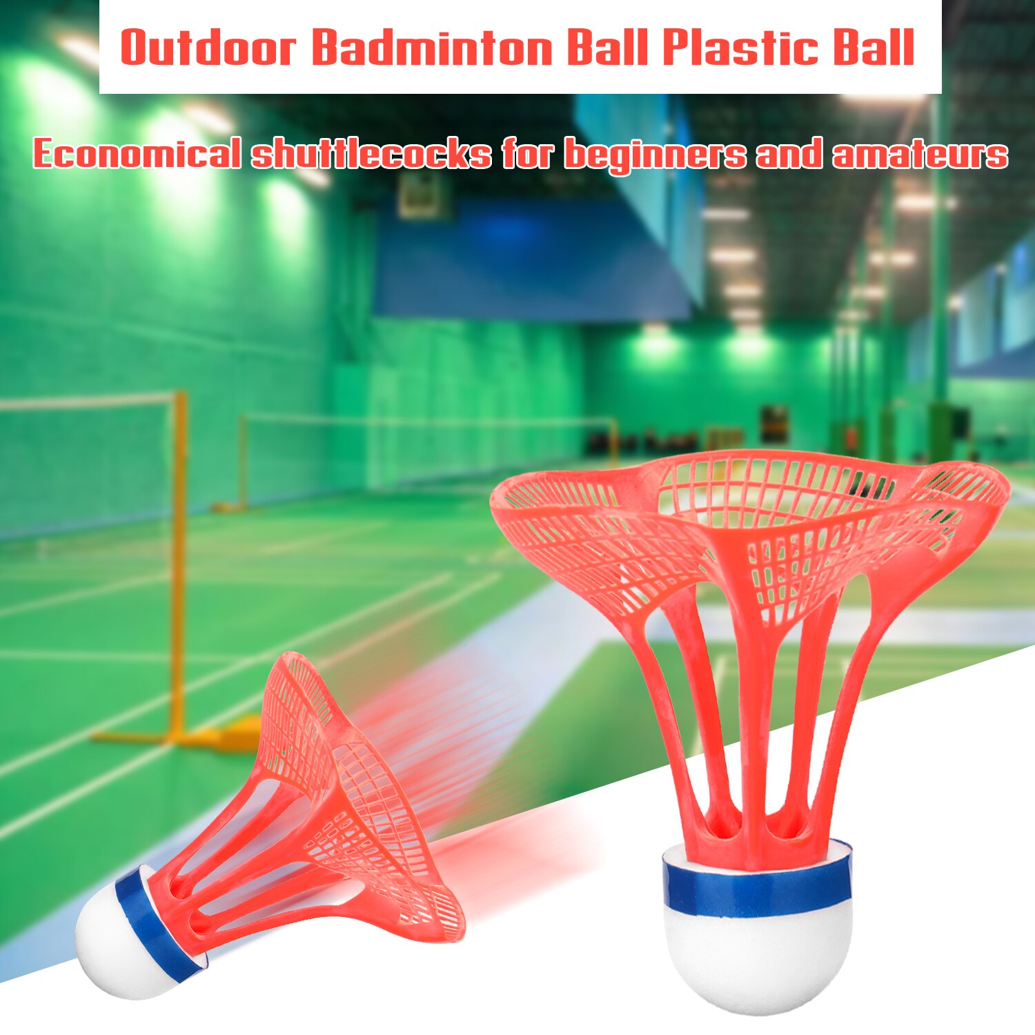 3 stk. udendørs badmintonbold plast airshuttle nylonbold sportstræning træning fjederbuefugle modstand mod vind