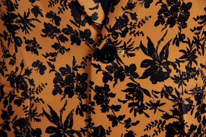 Pyjtrl men plus size casual kavaj orange svarta blommor mönster kostym jacka slim fit bröllop brudgum disfraz hombre scenkläder