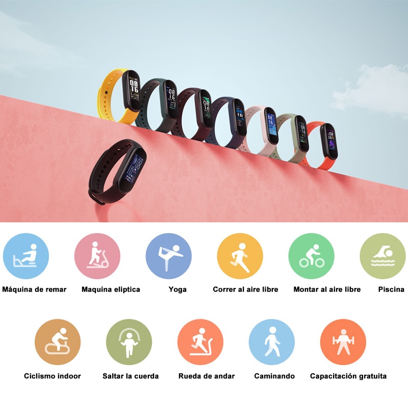 Xiaomi Mi Band 5 Smart Armband 4 Kleur Amoled Screen Miband 5 Smartband Fitness Traker Bluetooth Sport Waterdichte Slimme Band