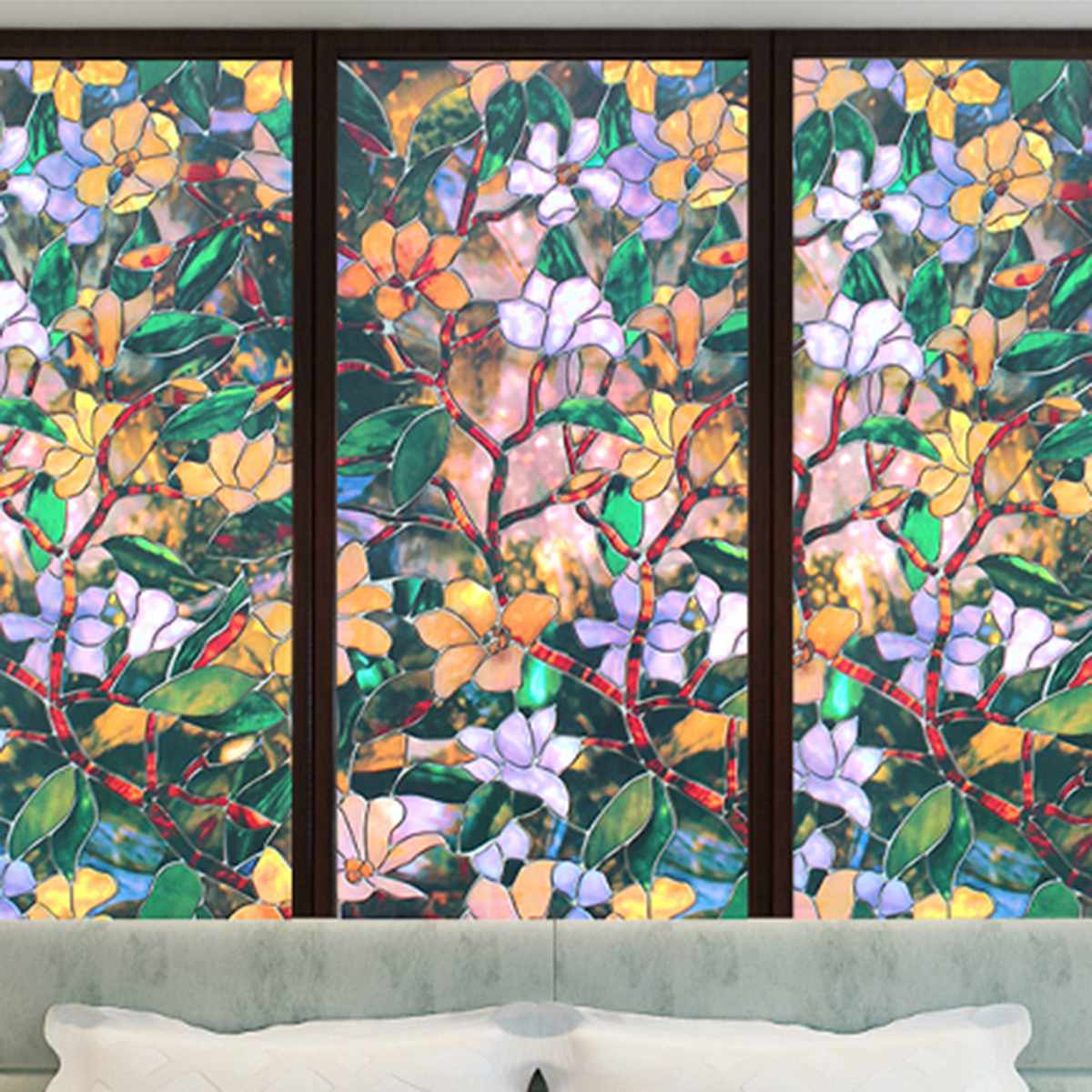 Kleurenschilderen, elektrostatisch, decoratief, raamfolie, privacystickers, niet-klevende raamfolies: 45100cm