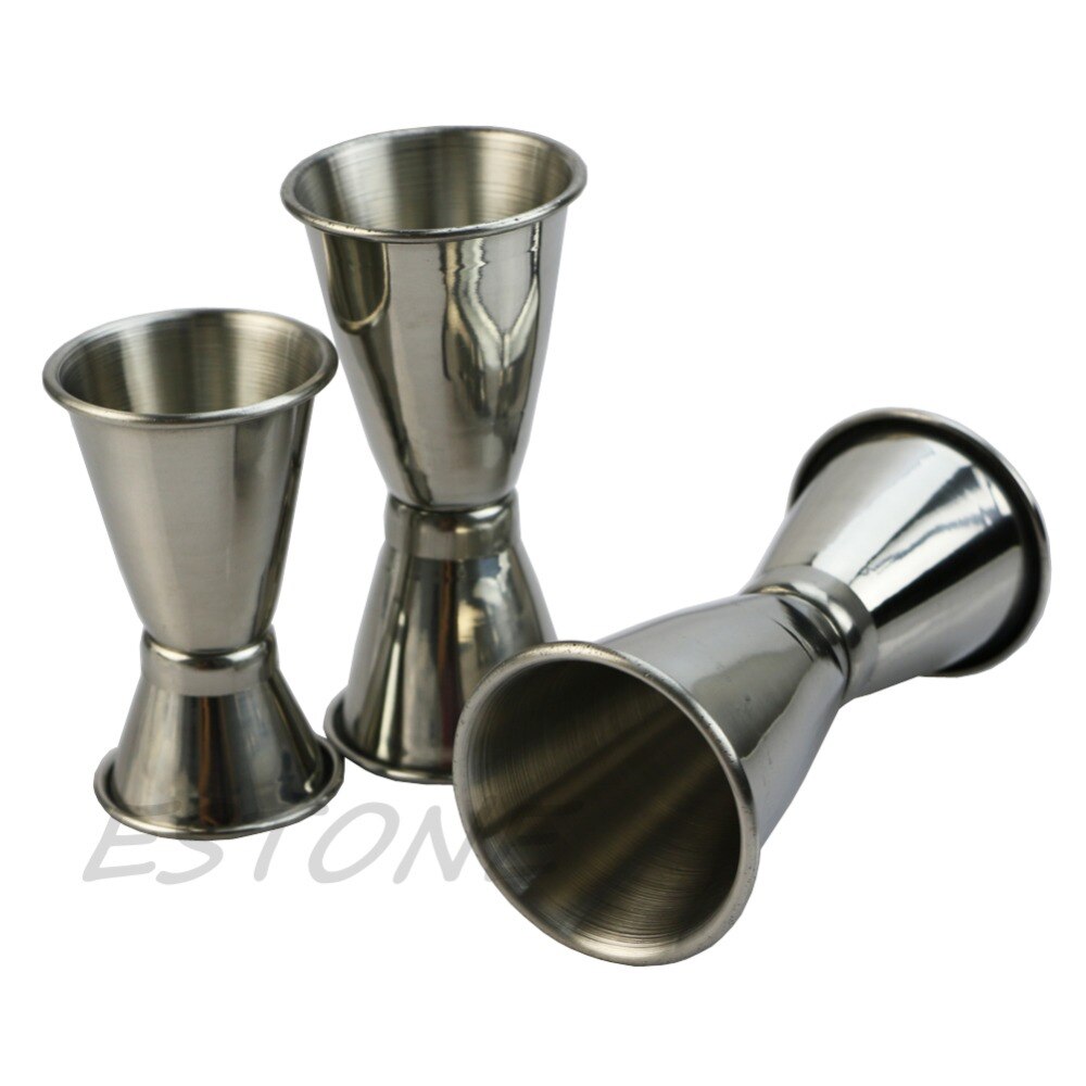 Medidor de copa de vino de acero inoxidable, medidor de copa medidora de doble filo para cóctel, suministros de Bar