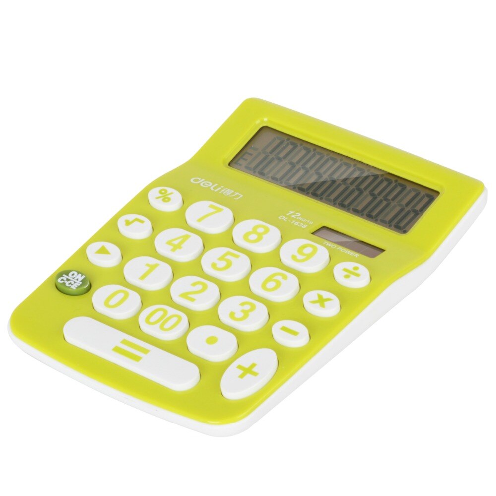 Deli 12 Digits Large Screen solar Office Commercial Calculator real human Pronunciation 12 Digits large screen Voice Calculator