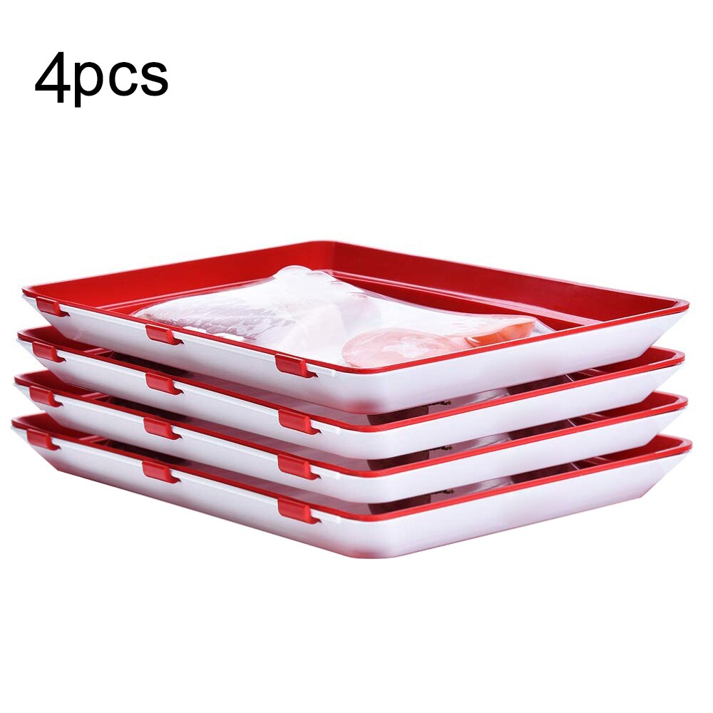 Kitchen Storage Trays Food Preservation Tray Fresh Food Serving Tray Keeping Fresh Spacer Organizer Home Decoration: 4 pcs