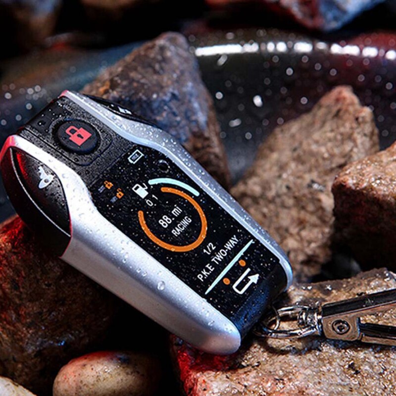 12v motorfiets anti-diefstal tweeweg alarm met automatische vergrendeling om een sleutel te ontgrendelen om de vlamdovende functie te starten om de motor te beschermen