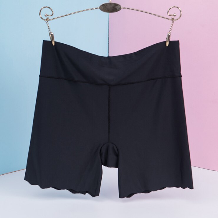 Dames veiligheidsbroeken korte broek dames naadloze veiligheidsbroek ondergoed ijs zijde dames slipjes lingerie slips: Zwart / M