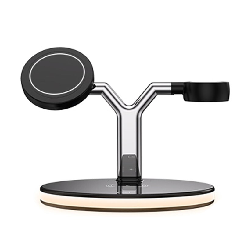 3 In 1 Opladen Station Met Magnetische 15 W Voor Mobiele Telefoons/Horloges Etc. Opladen Station Organizer Fast Opladen T84D: BK