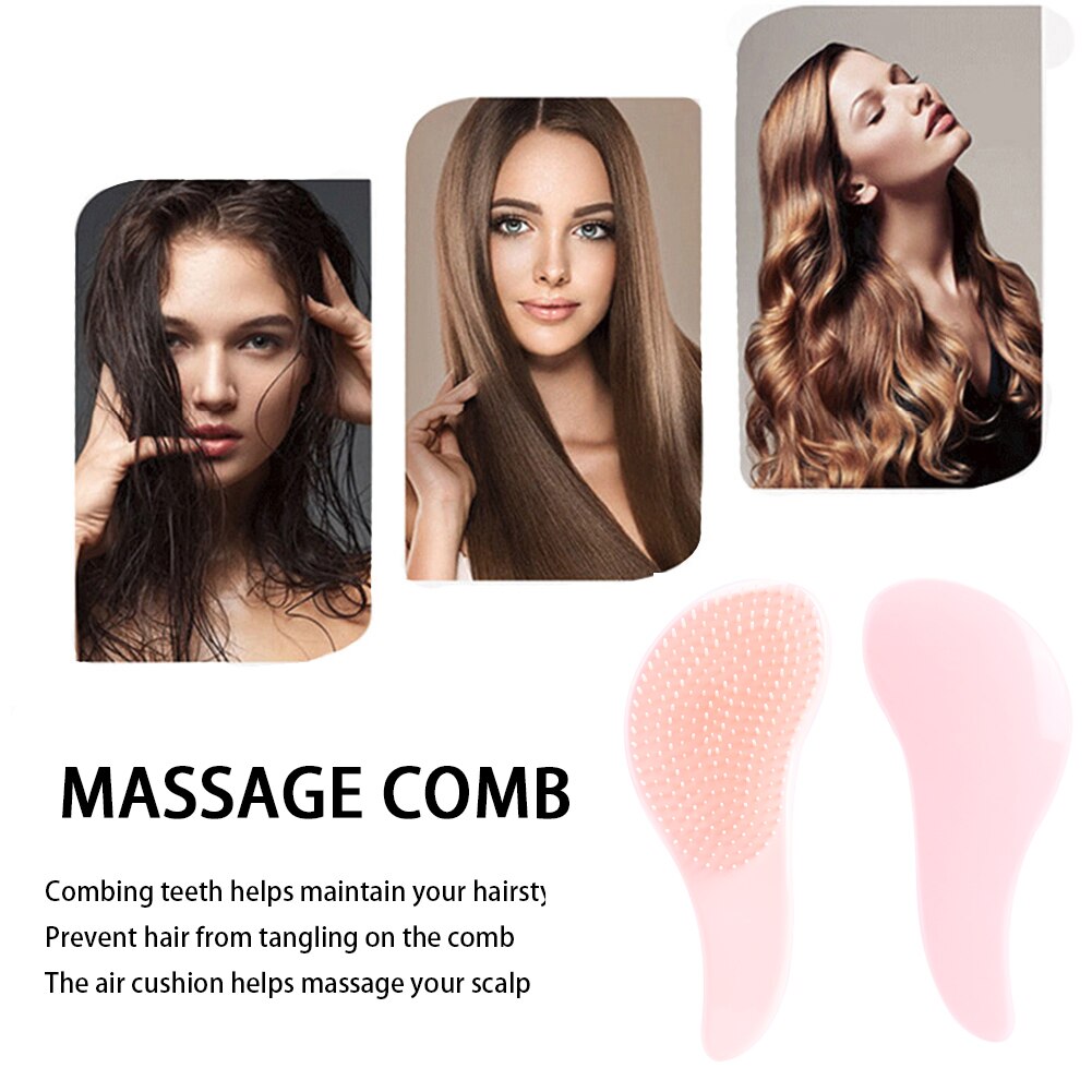 1Pcs Magic Handvat Kam Anti Statische Massage Hair Brush Tangle Ontwarren Douche Massage Haarborstel Kam Salon Hair Styling tool