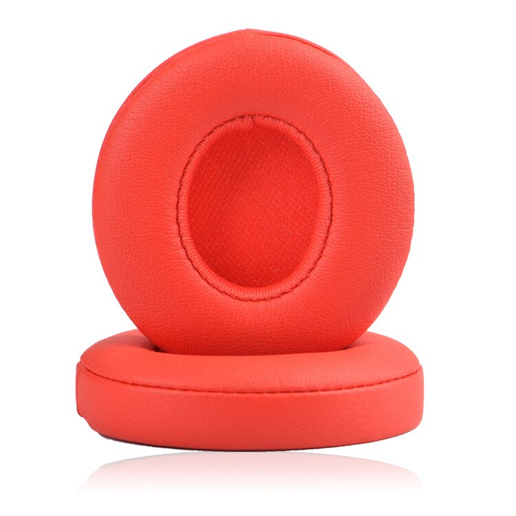 Originele Geheugen Spons Lederen Solo3 Oorkussens Cover Draadloze Hoofdtelefoon Vervanging Voor Beats Solo 2 2.0 3 3.0 Ear Pad: Light Red