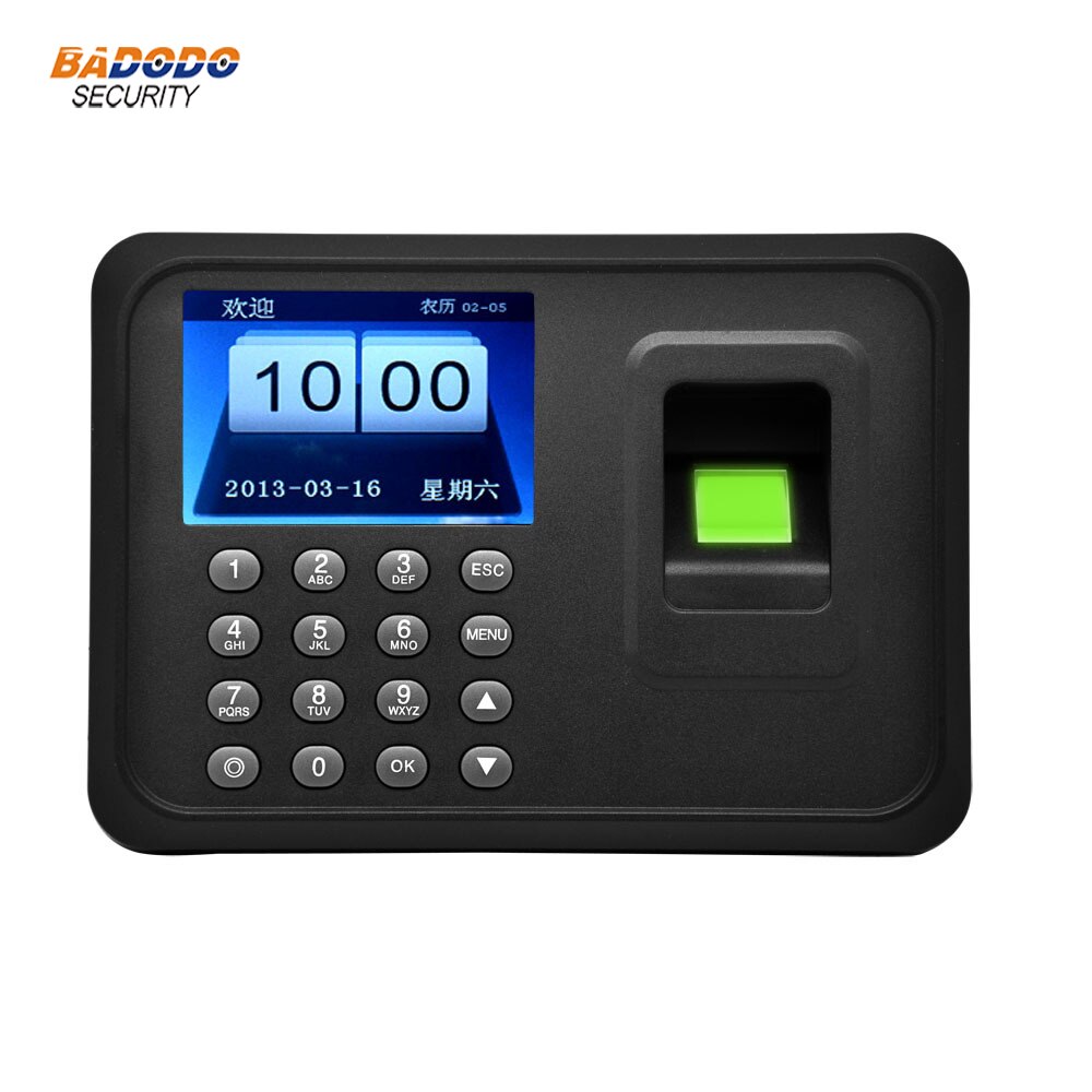 2.4 tommer tft biometrisk fingeraftryk tidsregistrering uroptager maskine 1000 brugere usb kommunikation fingeraftrykslæser