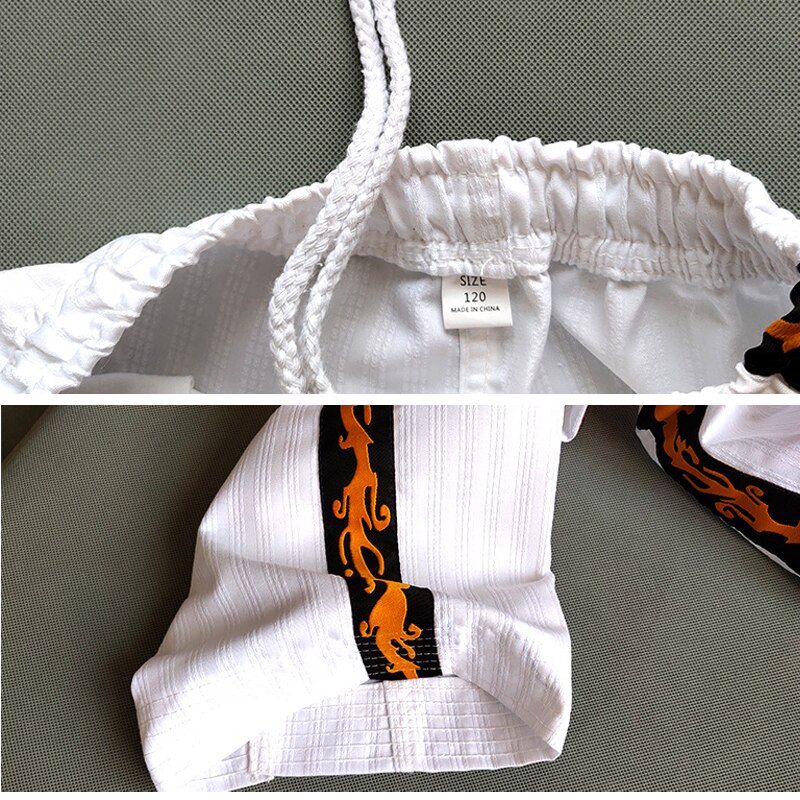 Karate uniform dragt hvid drage totem taekwondo tøj til hold studerende børn voksen karate kyokushin fitness trænings tøj