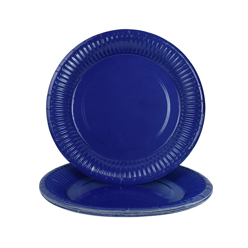 Vajilla desechable de colores, plato de papel para suministros de feliz cumpleaños de boda, bandeja para pastel de Baby Shower, plato desechable, 10 Uds.: B12-10Pcs
