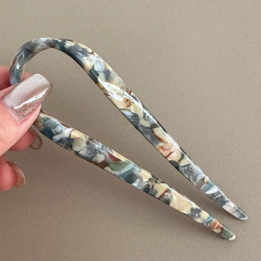 Frisur Werkzeug Haarschmuck Haar gabel U-förmige Stirnbänder Haars täbchen Acetat Kopf bedeckung Haarnadel für Frauen/Mädchen: Braun