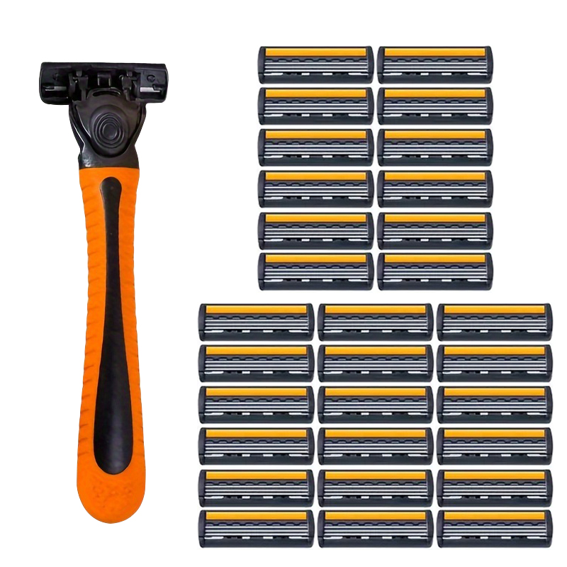 3-laags scheerapparaatzakPremium roestvrijstalen veiligheidsscheermes met vervangbare mesjes - Glad en comfortabel scheren voor mannen en vrouwen: WHITE