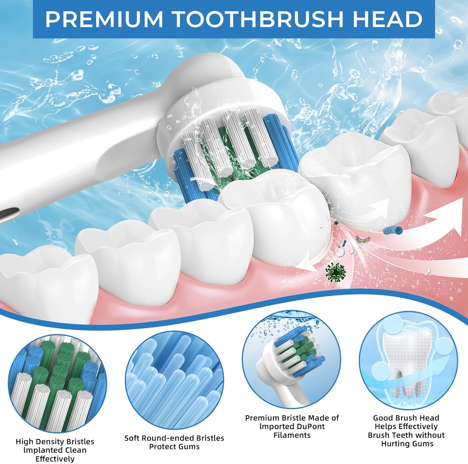 Compatibel met Oral B elektrische tandenborstel vervangende opzetborstels, precisie schone opzetborstel navullingen geschikt voor Oral B Pro