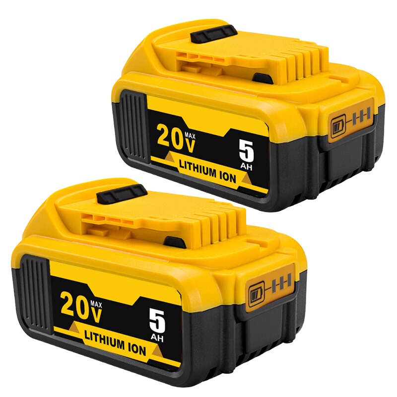 20v 6.0Ah Max XR Replacement DCB200 for DeWalt DCB185 DCB203 DCB206 DCB181 DCB184 Rechargeable Lithium Battery 18V Power Tools: 2PCS 5000mAh